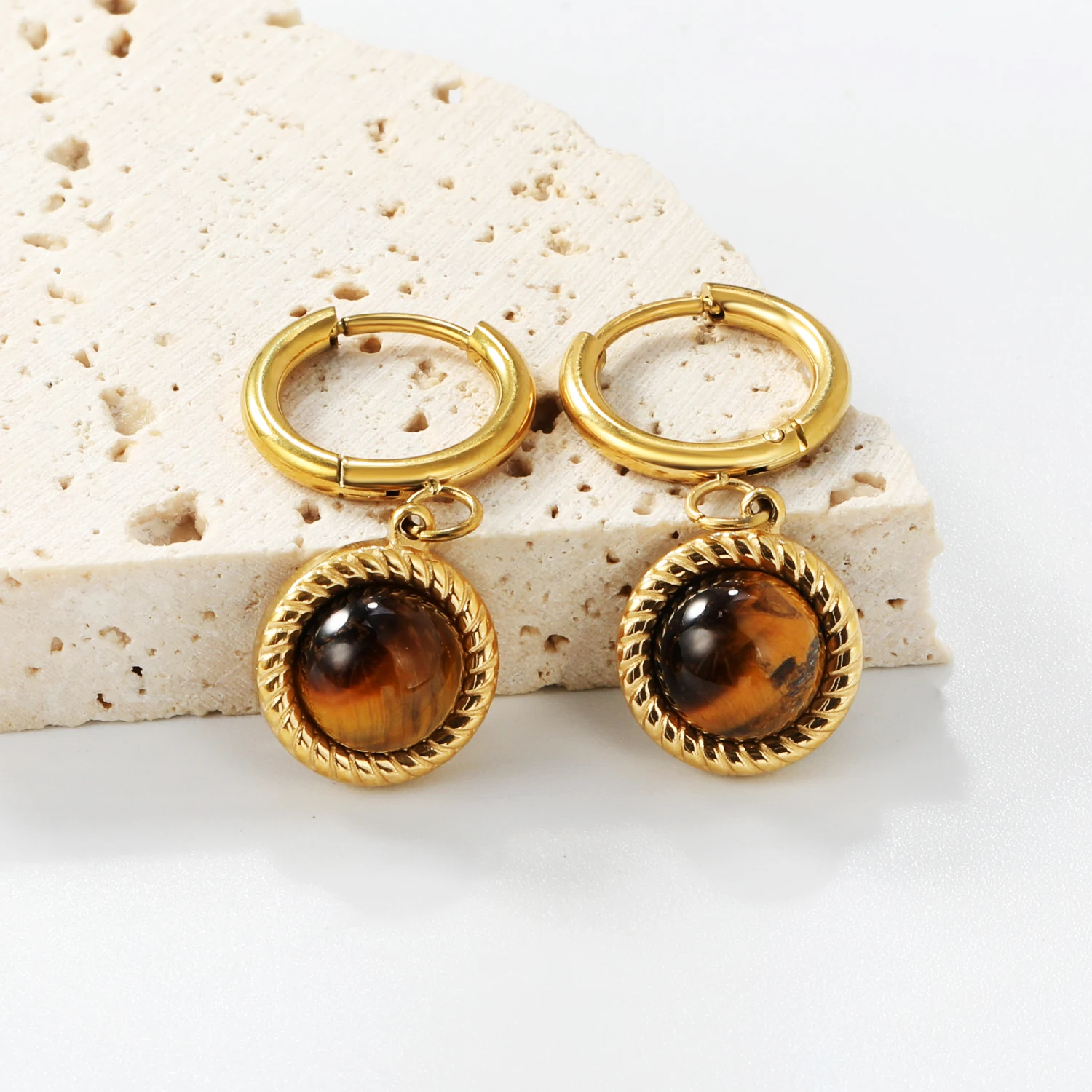 Vintage-Ohrringe mit Spitze und weißen Perlenanhängern für Mädchen, Party-Schmuck, elegantes Damen-Edelstahl-vergoldetes Geschenk im INS-Stil
