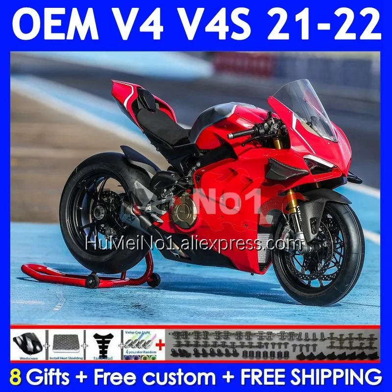 Stock Red Injection Body For DUCATI Panigale V4 V 4 S R V4S V4R 21-22 Year 328No.0 V4-S V4-R 2021 2022 21 22 OEM Fairing Kit