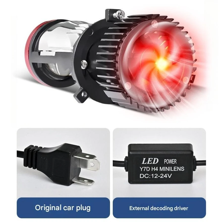 Y7D Y8 Y6D LED المصابيح الأمامية للسيارة H4 ثنائية شعاع العارض 12 فولت 24 فولت دراجة نارية اكسسوارات السيارات مع ضوء عدسة اختراق قوي #6