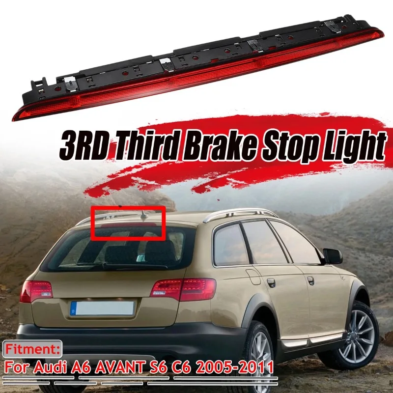 Red Lens LED Additional Brake Light for Audi A6 AVANT S6 C6 2005-2011 Third Brake Light High Level Rear Stop Lamp 4F9945097