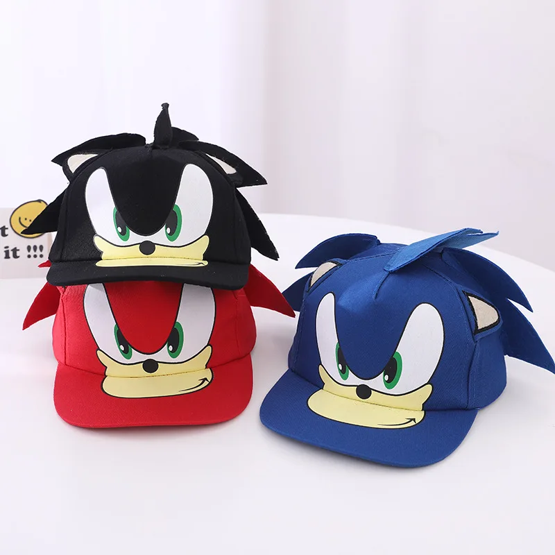 Sonics Children's Hat Baseball Cap Spring Autumn Cartoon Flat Brim Hat for Boys Girls Hip-Hop Hat Anime Child Birthday Cute Gift