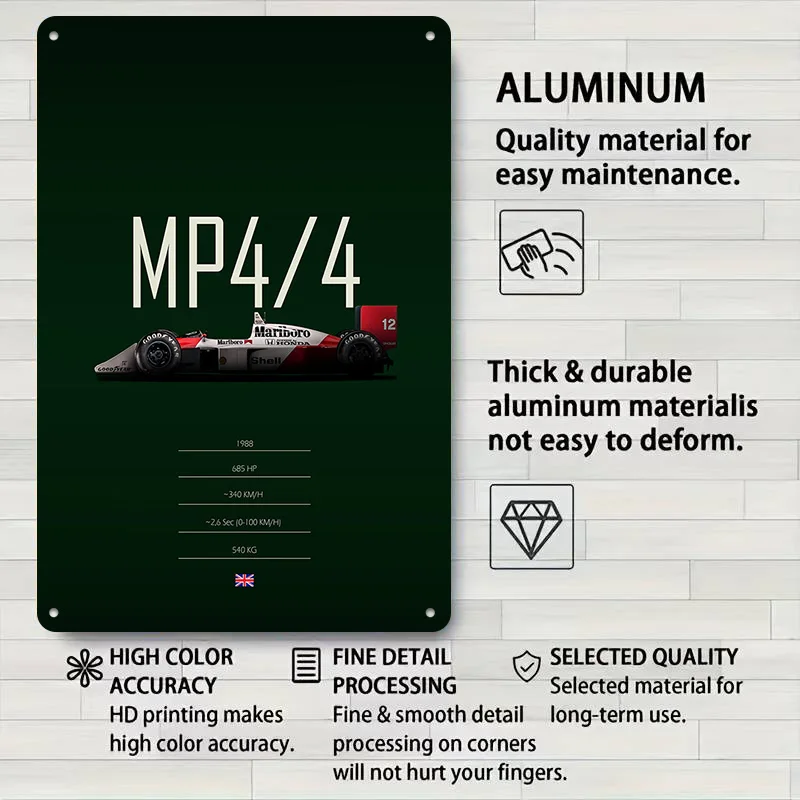 McLaren Sportwagen Metallposter Anpassbare Retro Vintage Metallschilder für Männerhöhle Garage Wandkunst Raumdekoration Inneneinrichtung