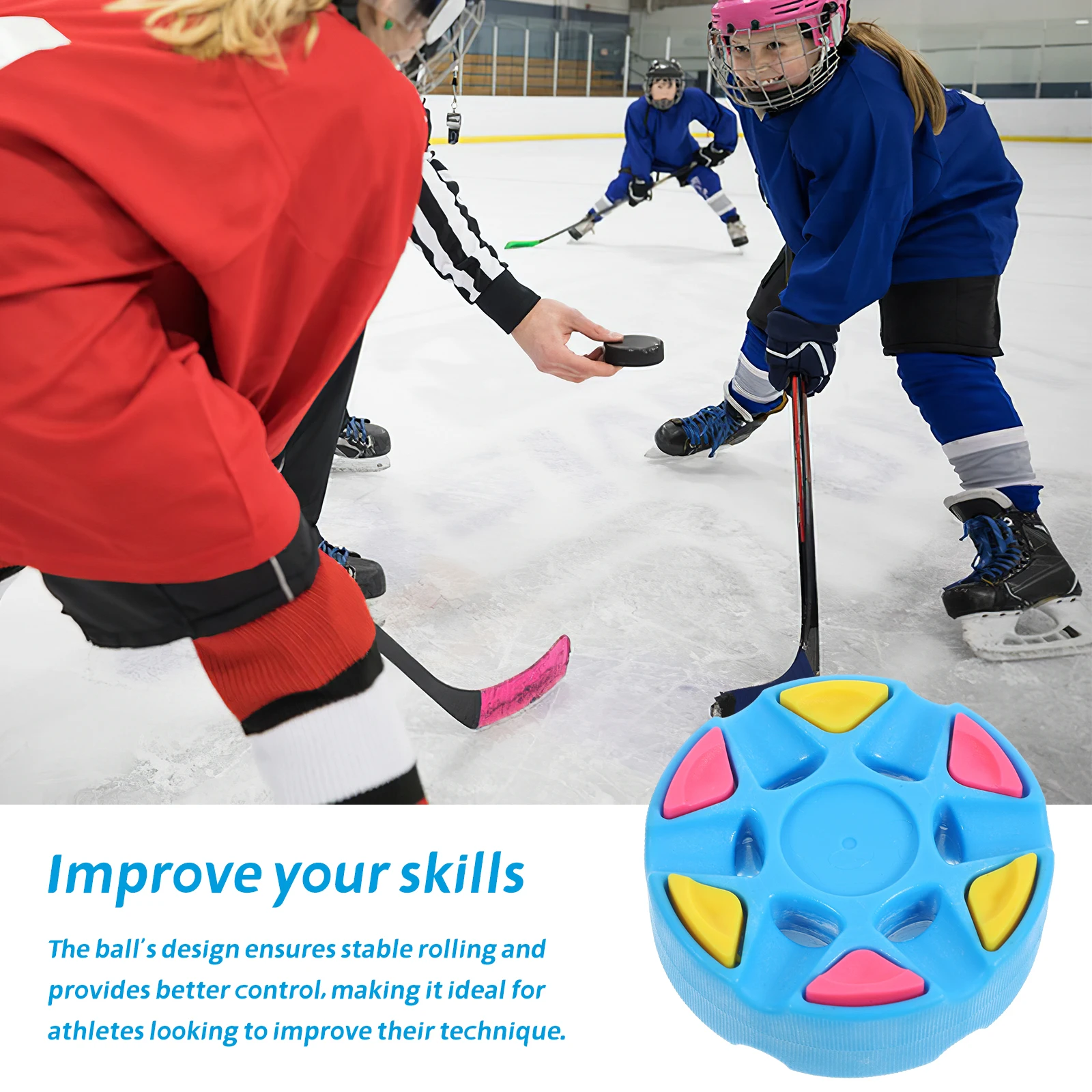 

Roller Hockey Puck Training Tool for Ice Hockey and Field Sports High Hardness Reusable Puck for Balance Flexibility Skill