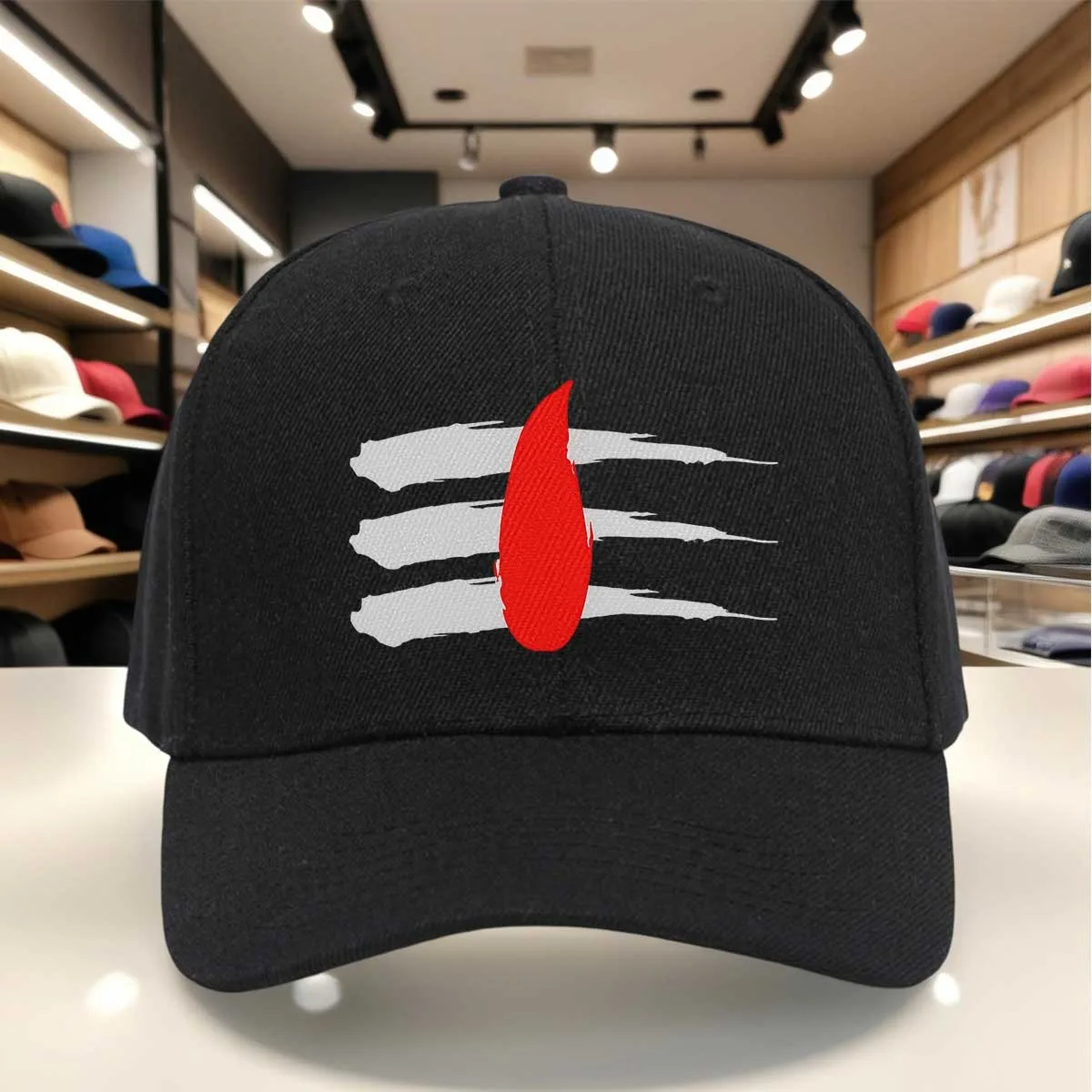 Easy Abstract Red Flame Pattern Baseball Cap - Casual Sports Dad Hat, Adjustable Comfortable Hat, Unisex Stylish Baseball Cap fo