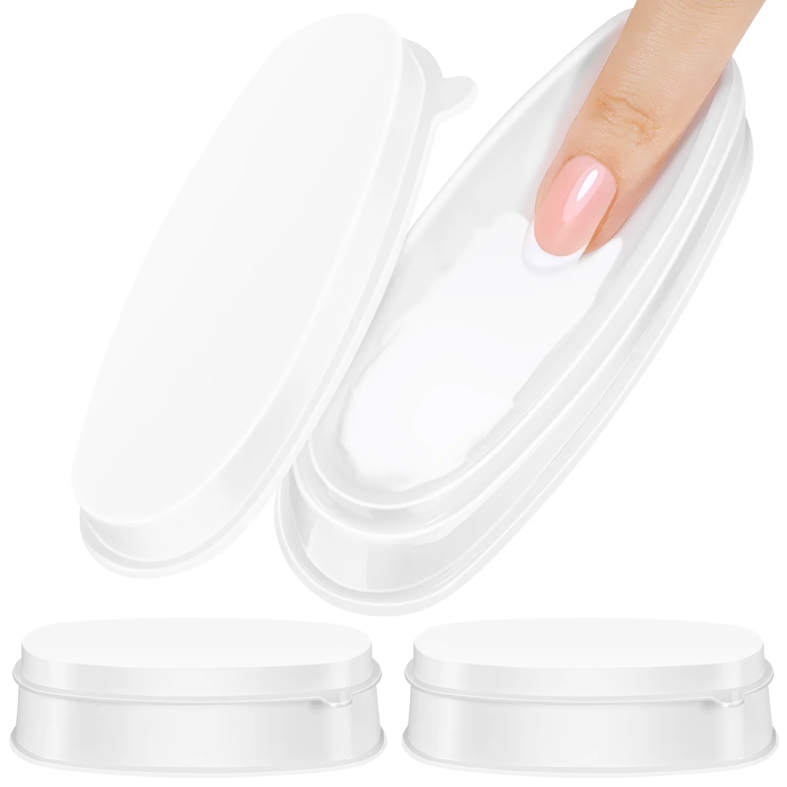 

3 Pcs Manicure Nail Dip Powder Jar Gel Polish Dipping Kit Plastic Storage Holder