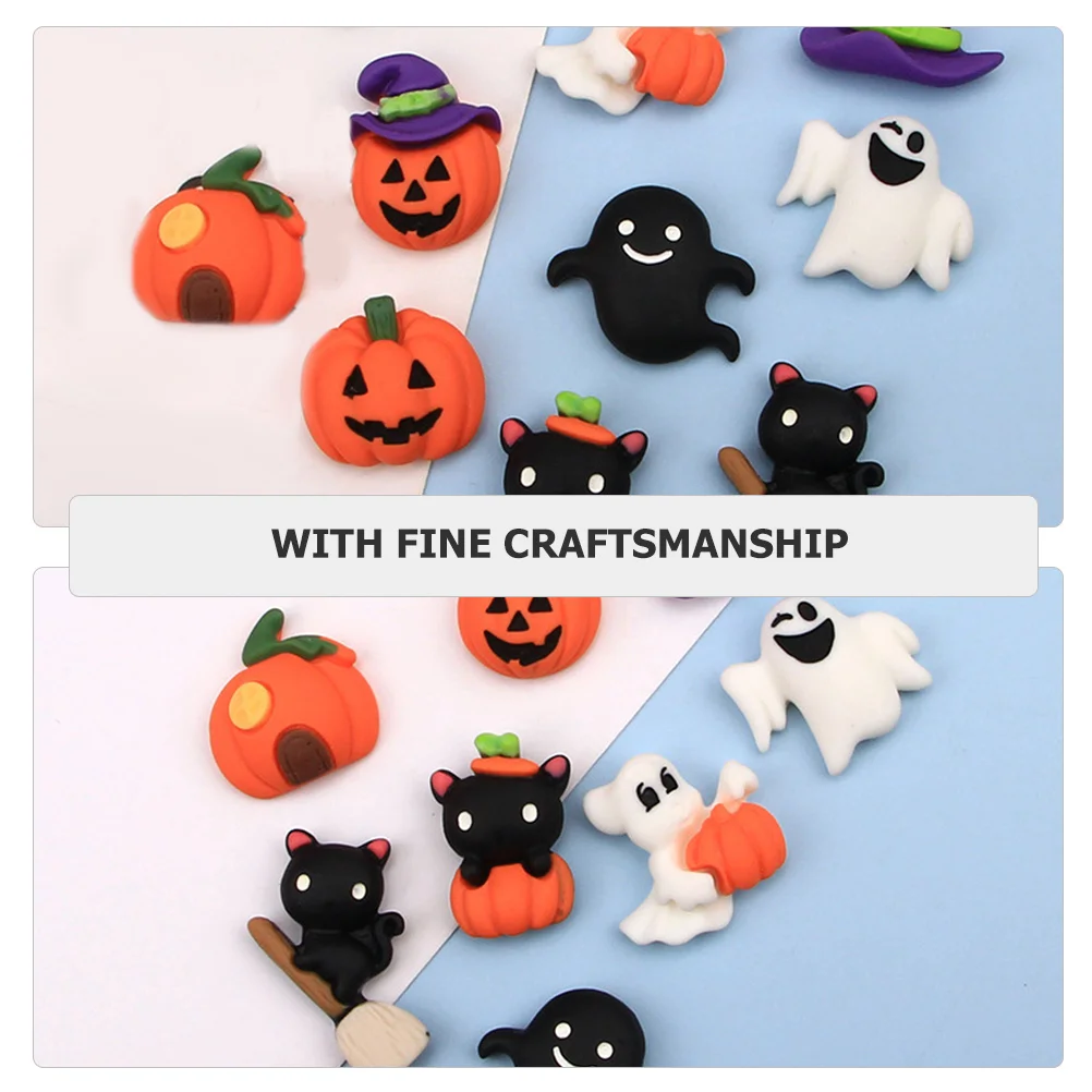 

50Pcs Halloween Resin Ornaments Cute Cartoon DIY Accessories for Craft Making Jewelry Headdress Decoration Party Favors