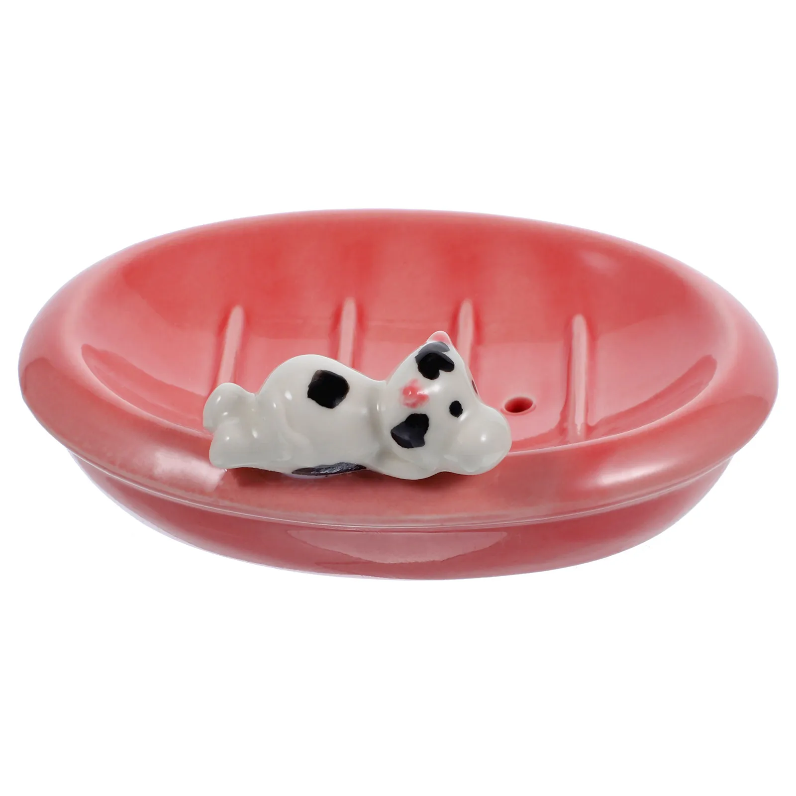 

Ceramic Soap Dish Adorable Cartoon Design Water-Draining Holder for Bathroom Kitchen Shower Soap Tray Storage Home Decor Gift