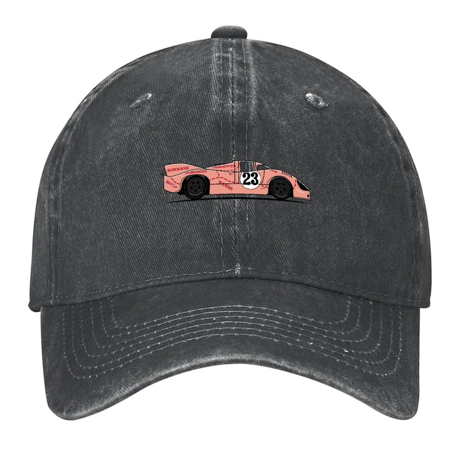 

917 Pink Pig Race Car Baseball Cap Sunscreen Male hat cute Cosplay Luxury Woman Men's