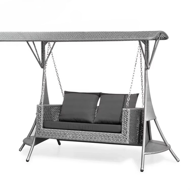Rattan Outdoor Woven Modern Hotel Patio Customized 2 Seaters Beach Garden Swing Chair For Villa