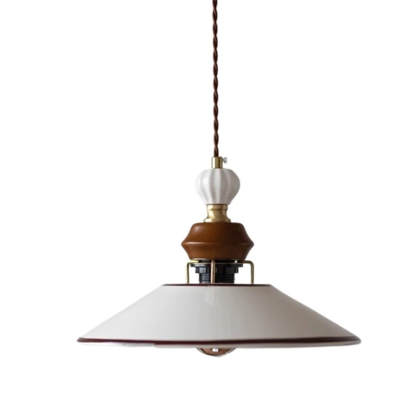 French Style Retro Hand-Painted Ceramic Pendant Light Led Originality Bar Counter Restaurant Living Room Study Room Hanging Lamp