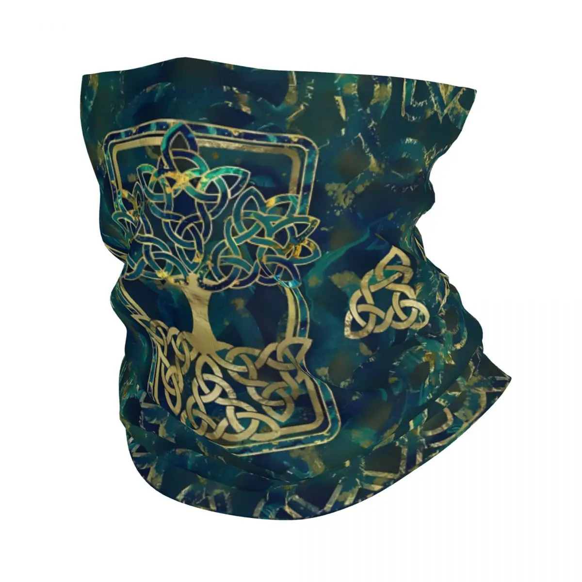 Yggdrasil With Triquetra Thin Bandana Neck Gaiter Wrap Scarf Headband Neck Cover