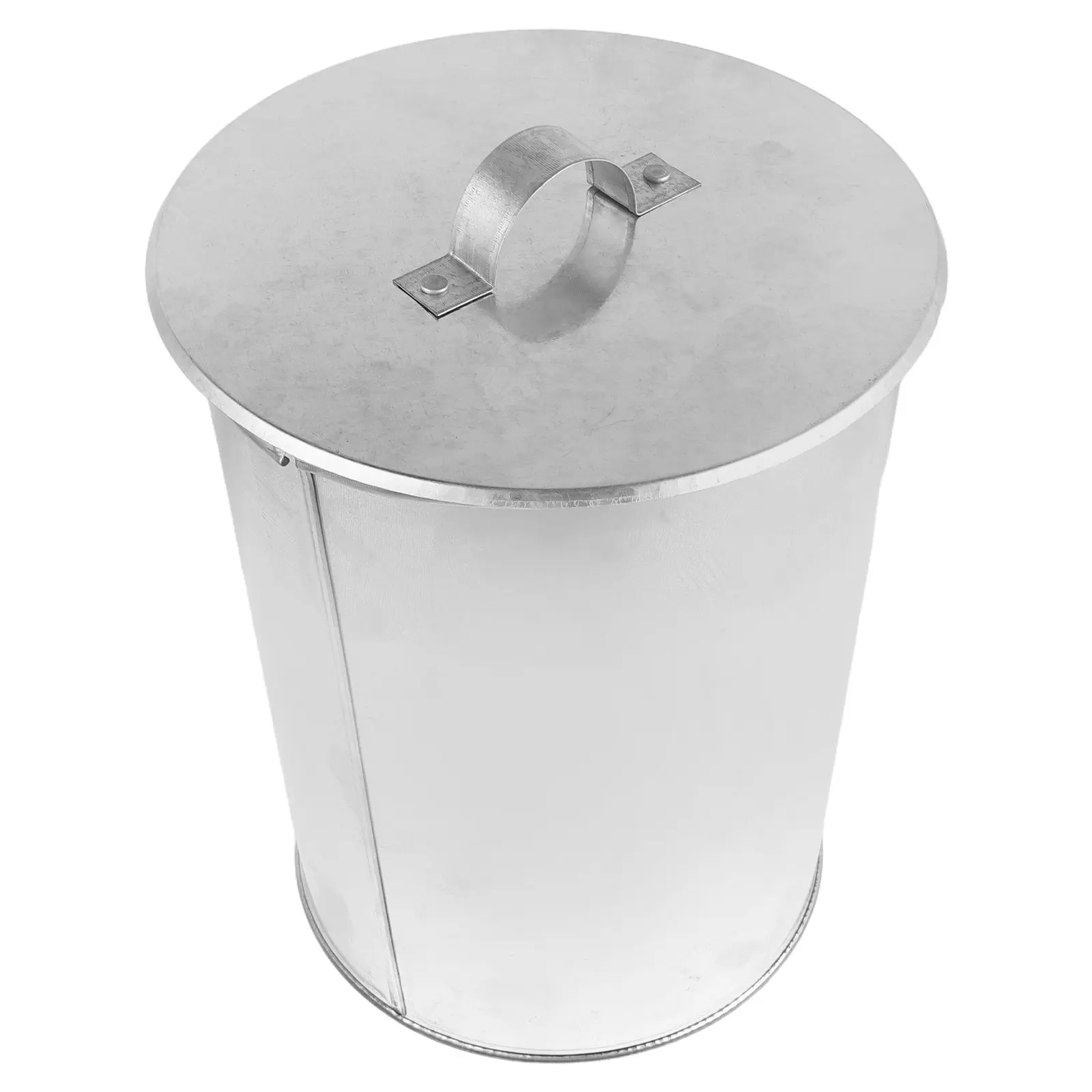 Fireplace Ash Bucket Cigarette Butt Extinguishing Container Charcoal Saver Silver Metal Waste Bin