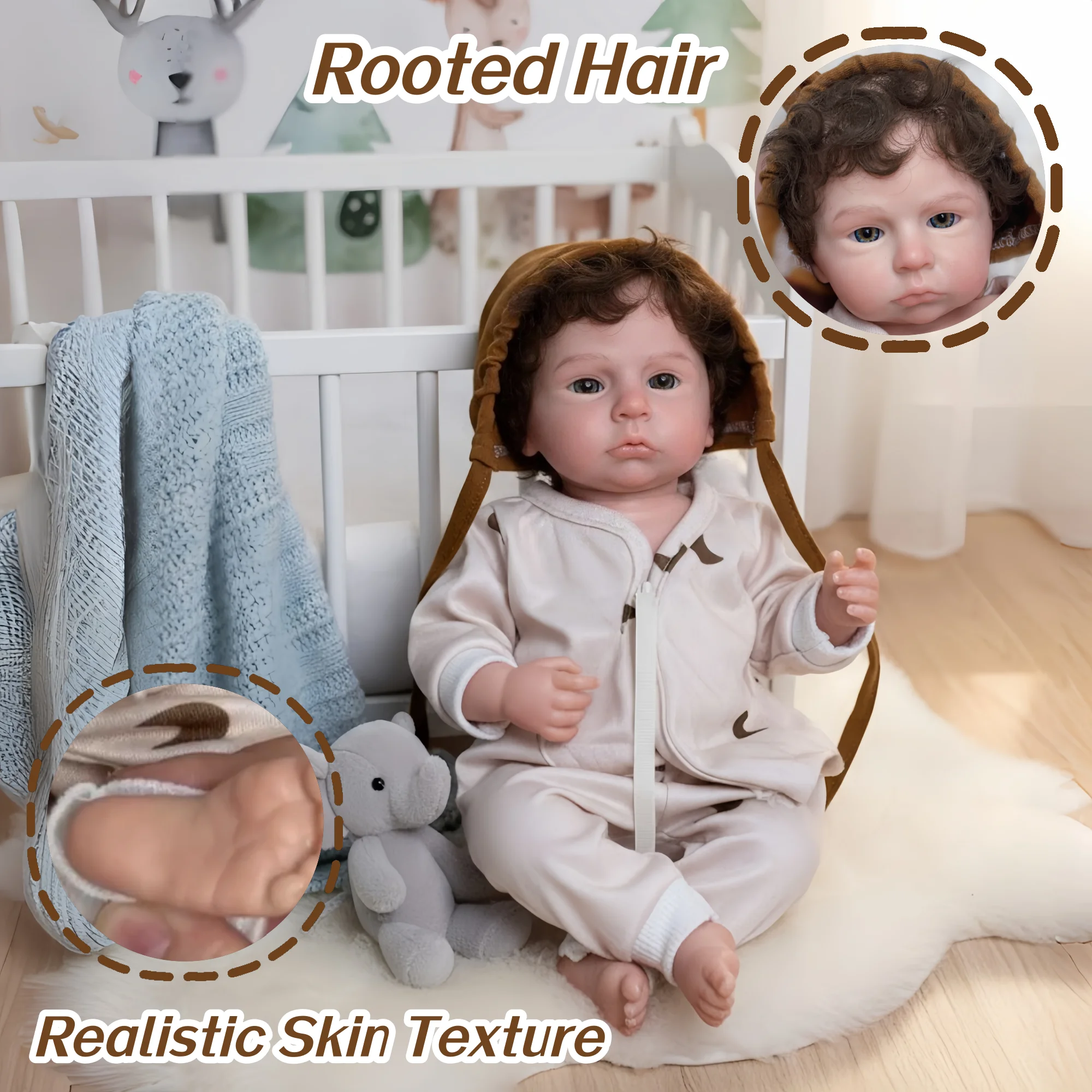 

13Inch 2 Styles Cameron Solid Silicone Reborn Boy Doll Waterproof Handmade Lifelike Realistic Reborn Doll For Families' Toy