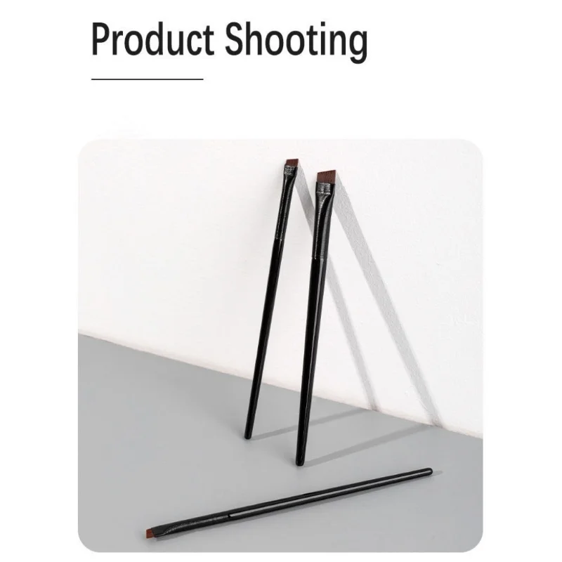 205-Makeup Tools Set: Soft-Bristle Blade Brush, Angled Flat Eyebrow Brush, Ultra-Thin Extra-Fine Blade Eyeliner Brush
