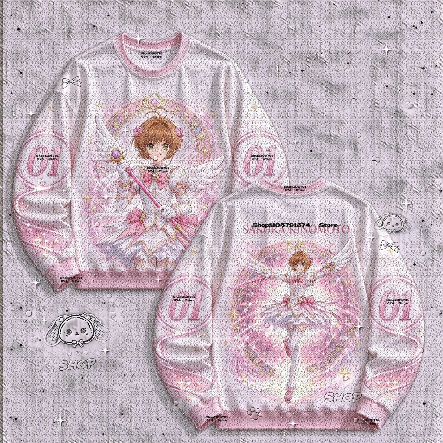 Cardcaptor Sakura Full Series Character Crewneck Sweatshirt AutumnWinter Anime Unisex Streetwear FanCollection TopFamilyMatching