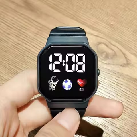 2024 New LED Electronic Watch Rainbow Square Waterproof Digital Outdoor Sports Students Watch Electronic Watch Relogio Feminino