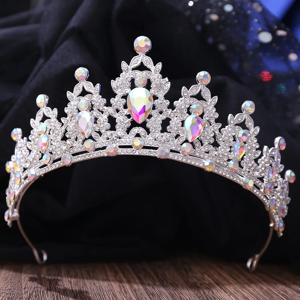 Barokke retro zilveren bruids tiara – bruiloft bal kroon accessoire verjaardagsfeestje koningin prinses zendspoel