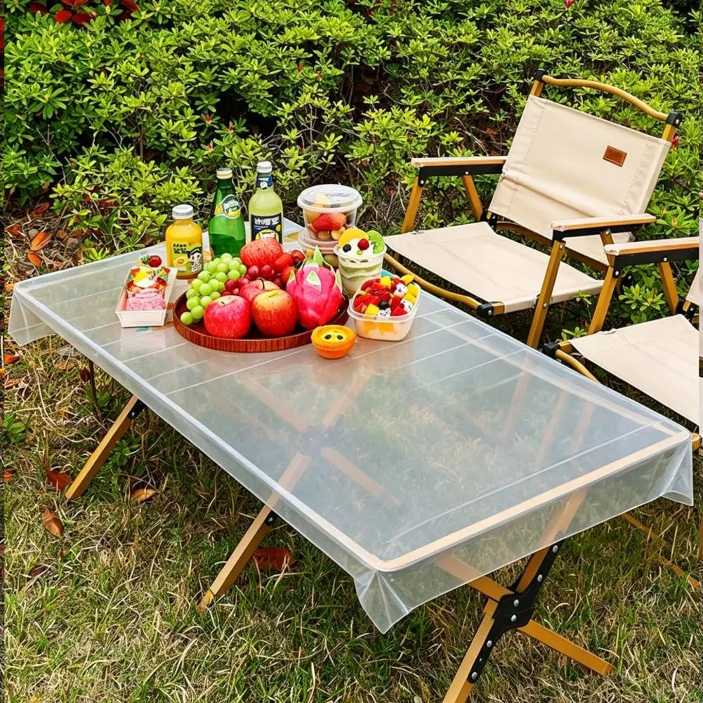 Disposable Tablecloth 10 Pcs Disposable Plastic Tablecloths Waterproof Oil-proof Table Covers for Picnic Banquets for Camping