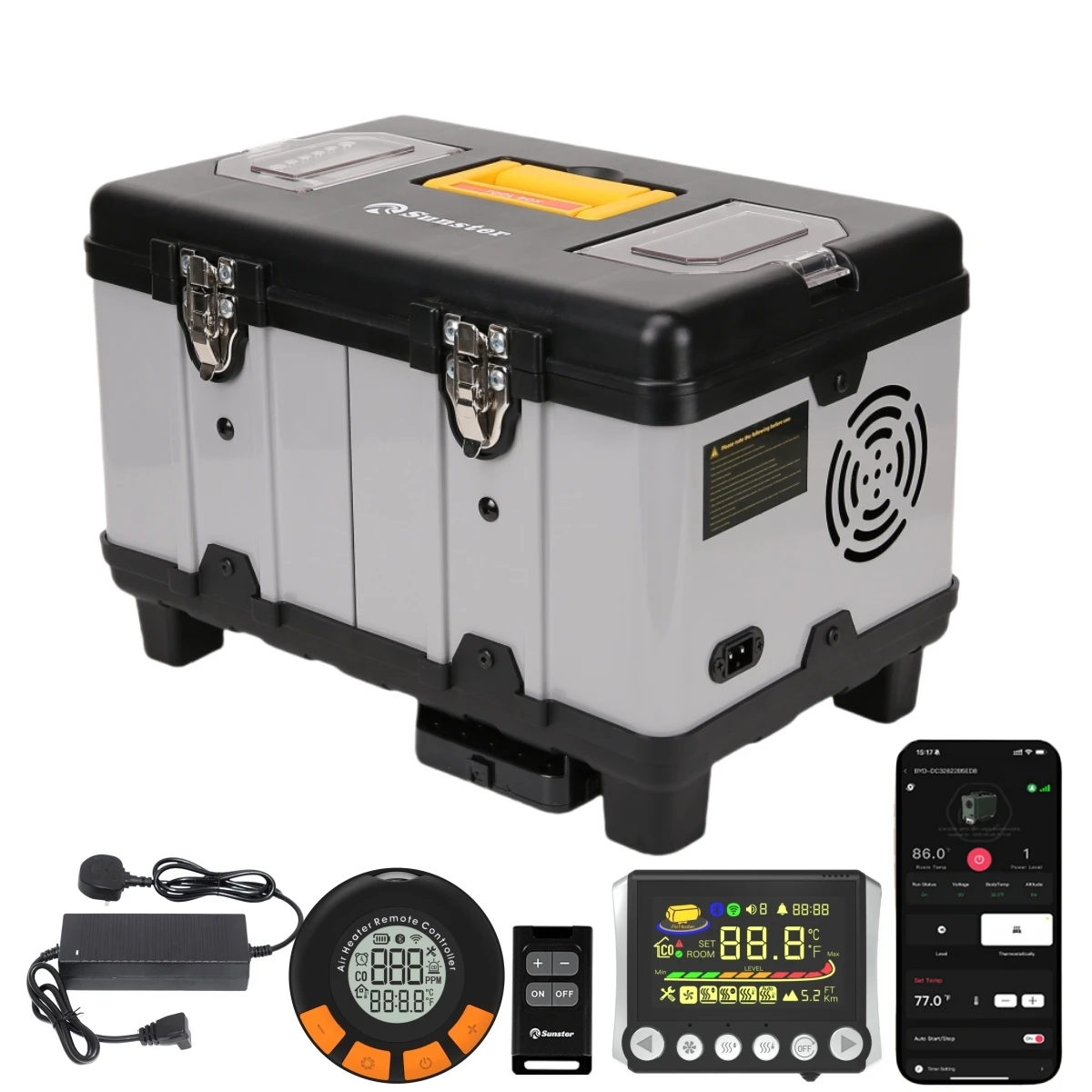 TB10pro 8KW 12/24/220V Diesel Auxiliary Heater with CO Alarm Portable plateau Night Heater for Car RV Camper Tent Home Garage