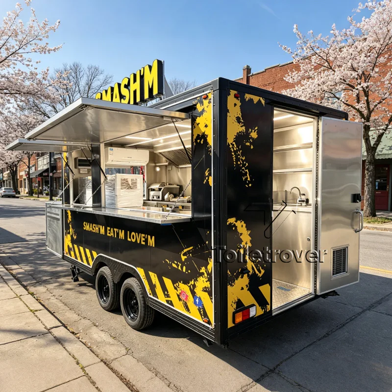 

Towable Bakery Food Truck Hamburguesas Fully Equipped Food Truck Trailer Mobile Food Truck Trailer with Refrigerator