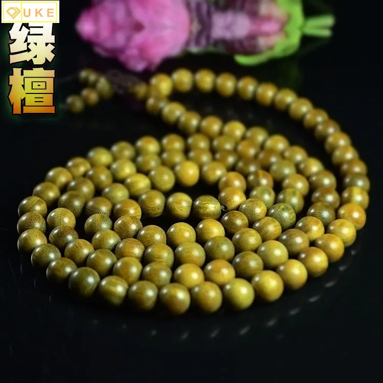 

Green Sandalwood Hand String 108 Buddha Beads Old Material 8m Green Sandalwood Hand String 108 National Style Lovers Bracelet