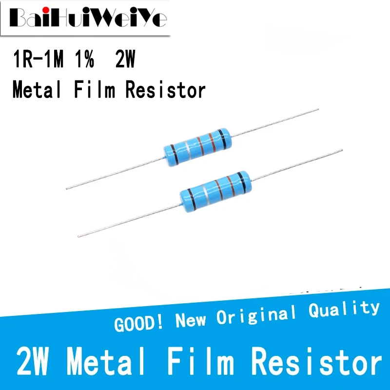 

20Pcs 2W Metal Film Resistor 0R - 2.2M 1% 2.2 10 100 120 150 220 270 330 390 470 1K 2.2K 4.7K 10K 15K 22K 47K 100K 470K 1M ohm