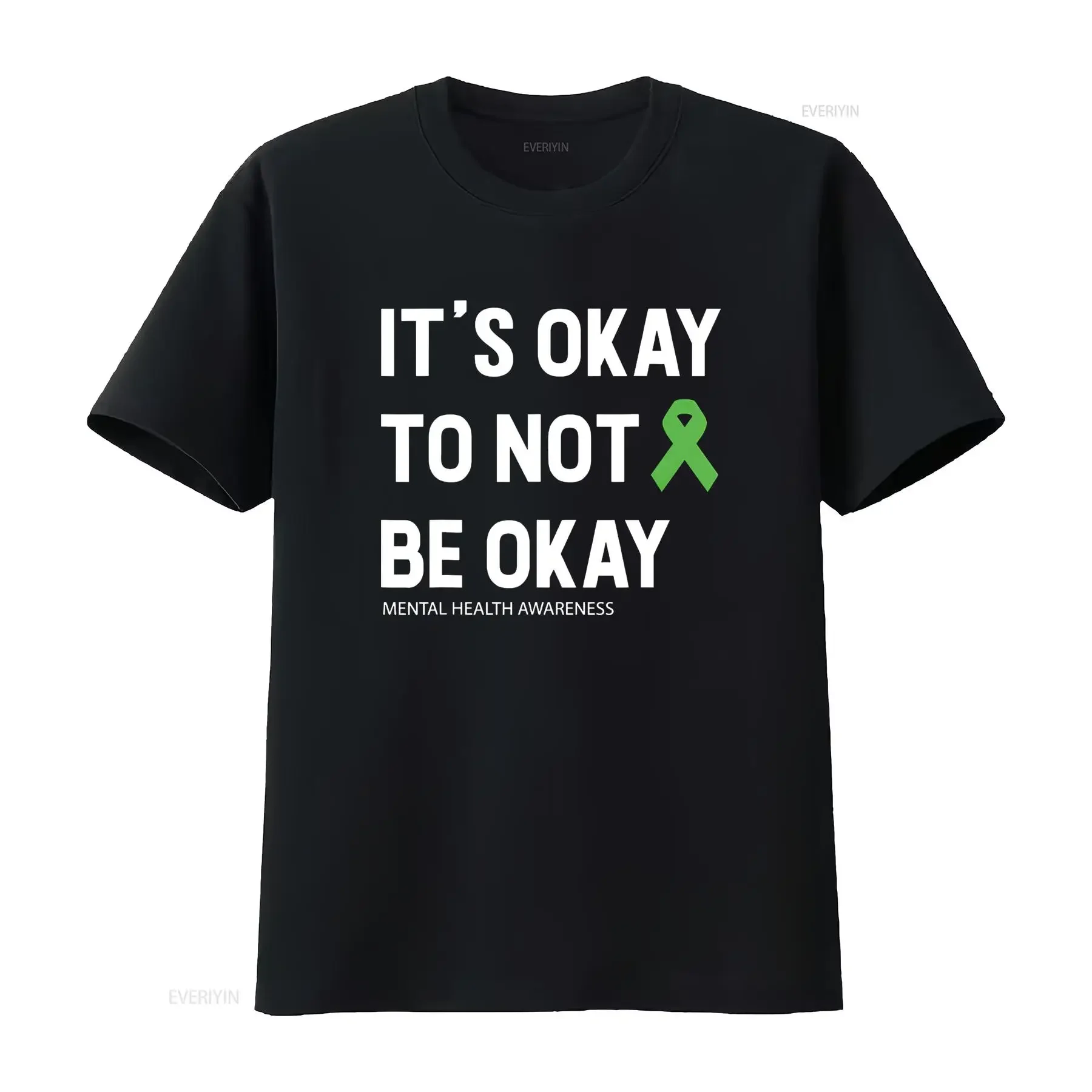 

Depression Mental Health Awareness T Shirt vintage Washed Stretched graphic Casual streetwear Top For Everyday Wear Soft