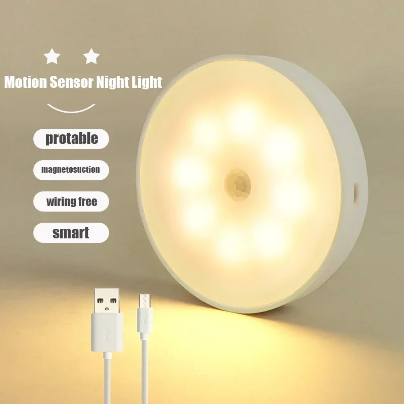 Led Bewegingssensor Licht Draadloos Nachtlampje Onder Kast Licht Kastlamp Smart Wandgemonteerde Body Inductie Lamp Home Decor