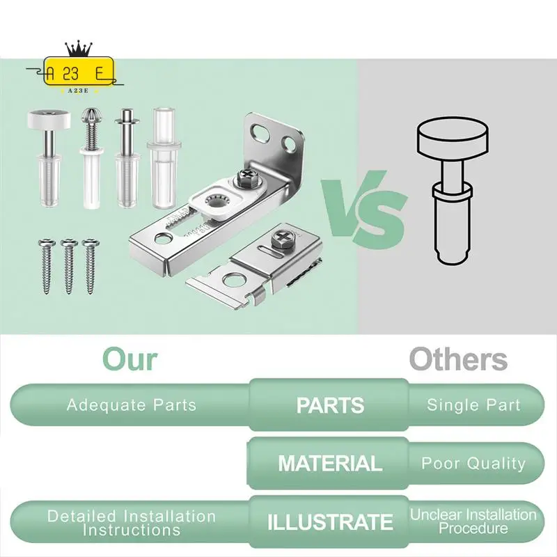 

A23E-Bi-Fold Door Hardware Repair Kit - Hardware Kit For 2.22Inch To 2.54Inch Track,Folding Pocket Door Replacement Accessories