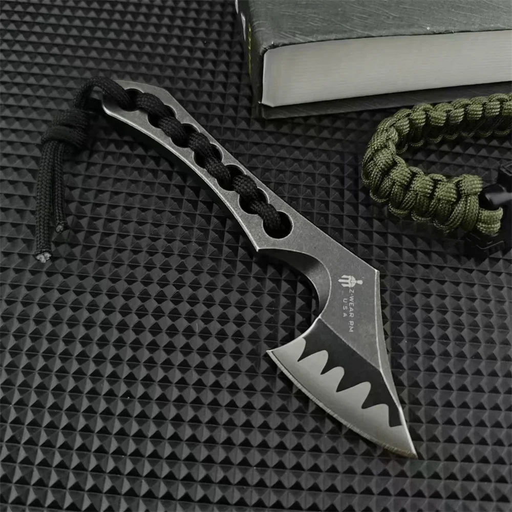 High-quality Miller Compact Axe-Style Fixed Blade Knife with D2 Blade Versatile Outdoor, Camping Fishing Tool Perfect As A Hol