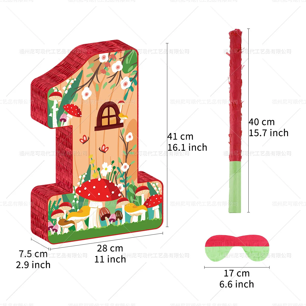 

1Set Mushroom Pinata Birthday Party Decoration Candy Game Cute Mushroom Design Fun Supplies for Kids