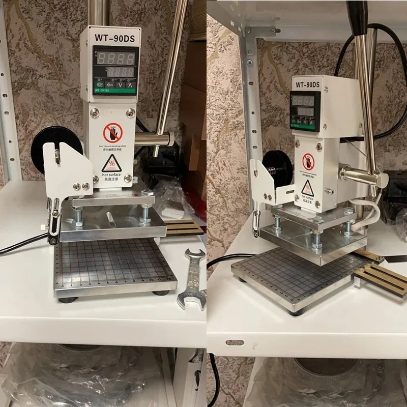Manual Embossing Machine with Positioning Slider for PVC Leather, Hot Stamping & Bronzing Machine, High Quality