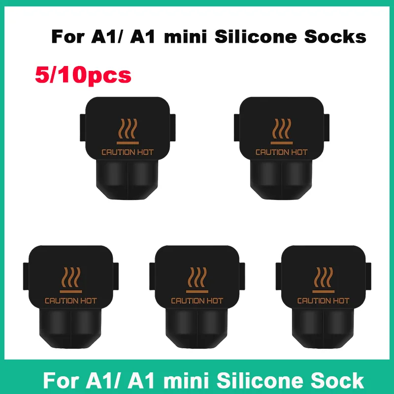5 Stück Silikon-Socken für A1, 3D-Drucker, hitzebeständige Silikon-Socken zum Schutz der Düse, passend für Bambu Lab A1/A1 Mini.