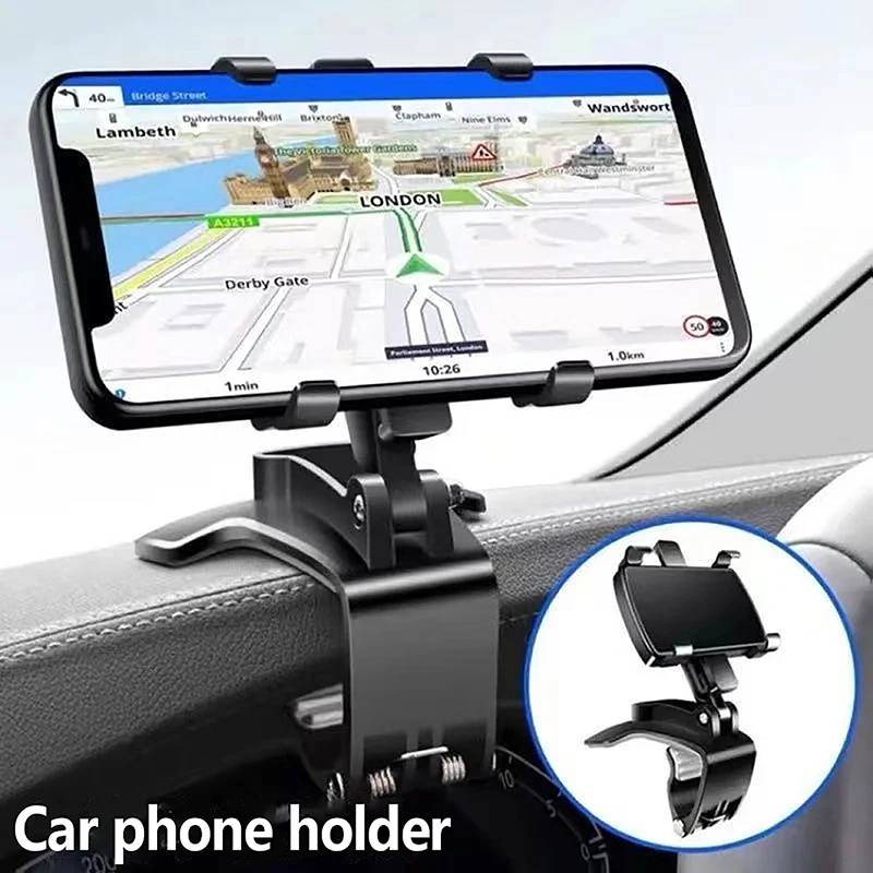 Universal Car Phone Holder Dashboard Cell Phone Car Holder Rear View Mirror Sun Visor Baffle Mobile Phone Mount Clip Car Gadgets