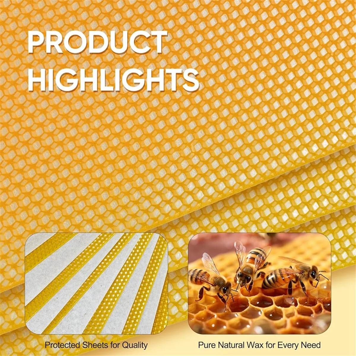30 قطعة من أوراق شمع العسل لتربية النحل، أوراق كريم أساس مطلية بالشمع الأصفر، شمع طبيعي على شكل قرص العسل لصنع الشموع بنفسك