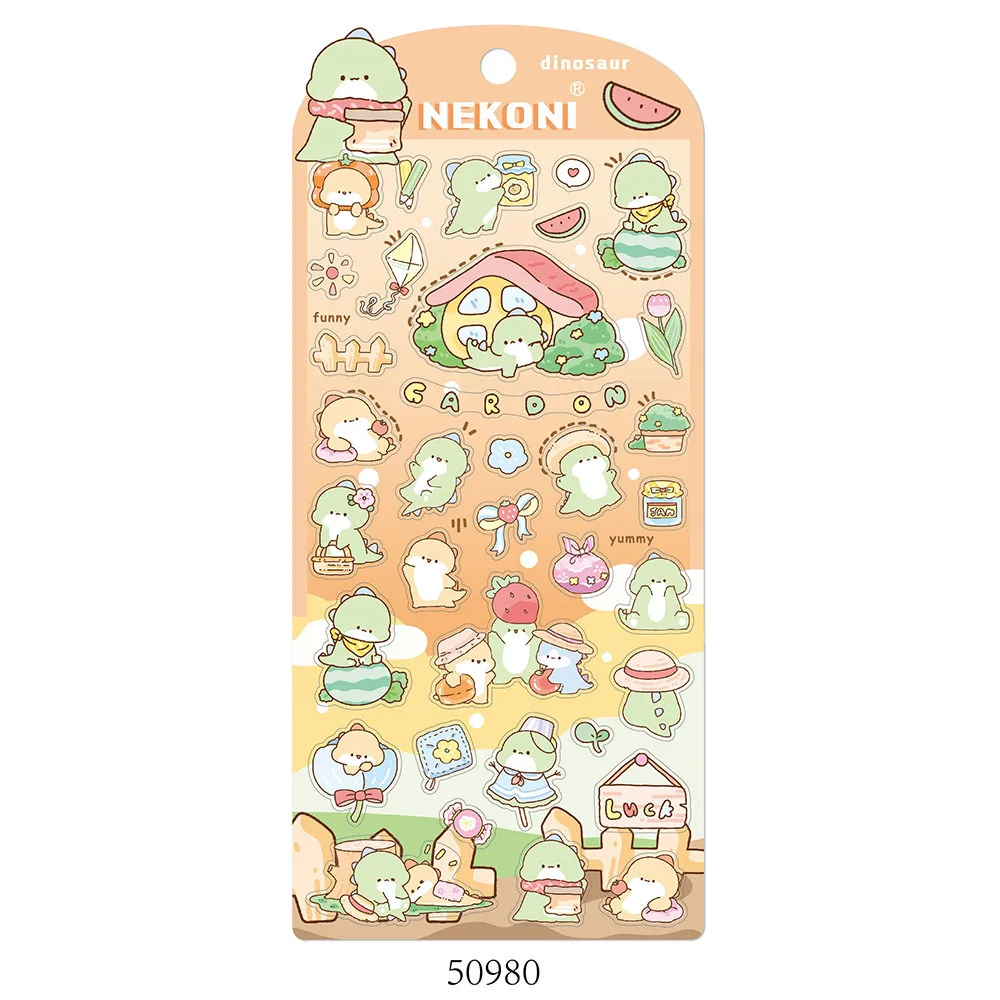 Korean Import Brand Nekoni Cartoon Animals PVC Stickers Scrapbooking Diy Journaling Sticker Aesthetic Sticker Cute Stationery