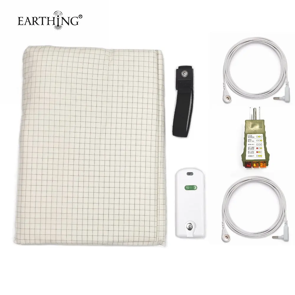 Earthing Flat Sheet 10% conductive yard with nature cotton with grounding tester grounding cord