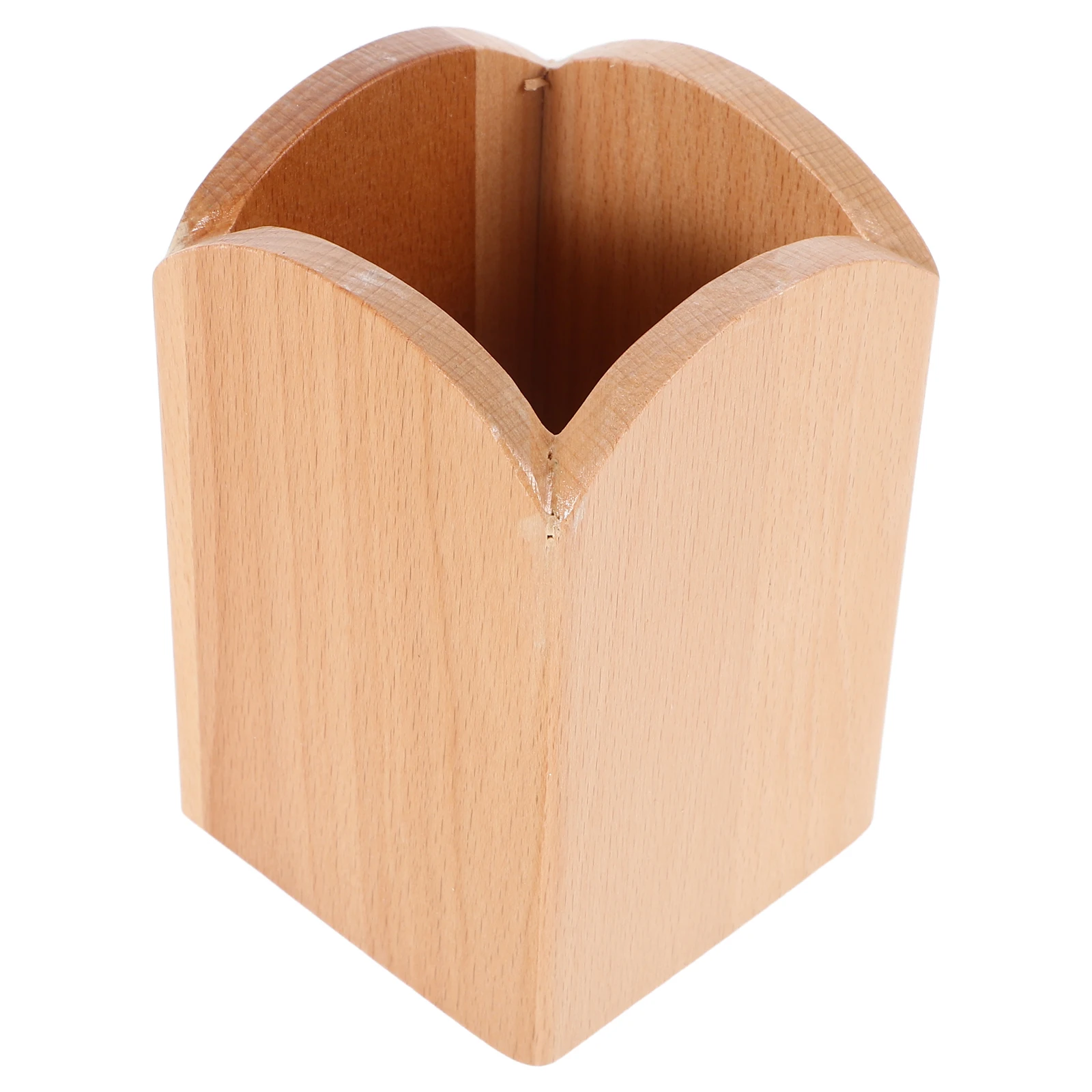 

Beech Pen Holder Classroom Pencil Creative Personality Cup for Makeup Brushes Organizer Desk Wooden Office