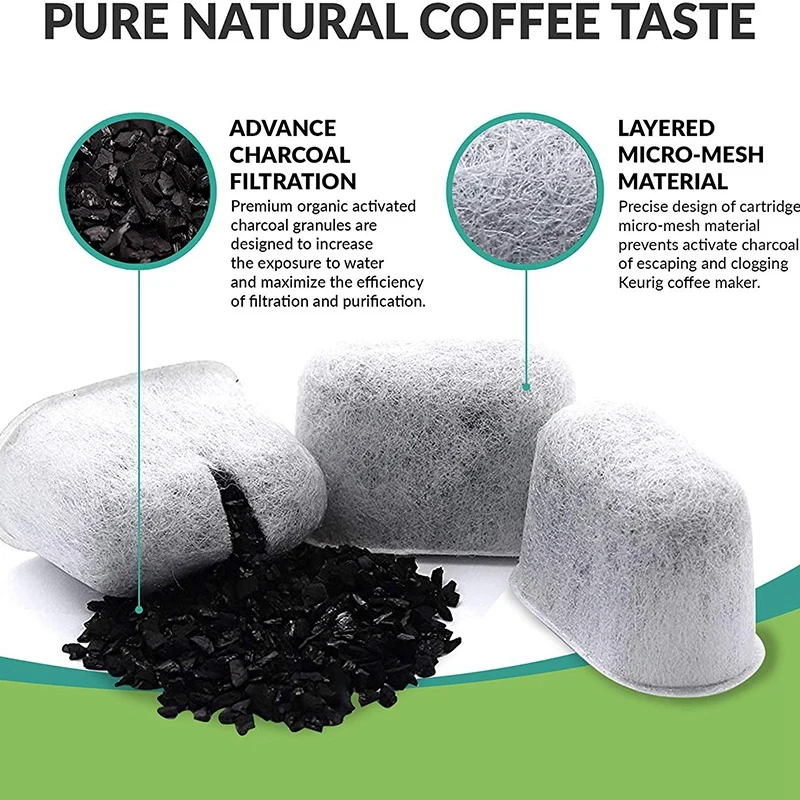 Keurig Compatible Activated Carbon Water Filter Replacement Universal Fit Kuerig Coffee Machine Suitable For Keurig 2.0+ Coffee