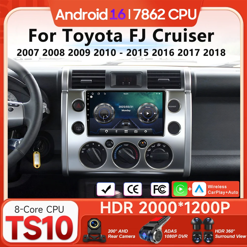 

Мультимедийная автомагнитола Android 16 для Toyota FJ Cruiser 2007-2018 с Carplay, Auto, навигацией, Wi-Fi, GPS, 2DIN
