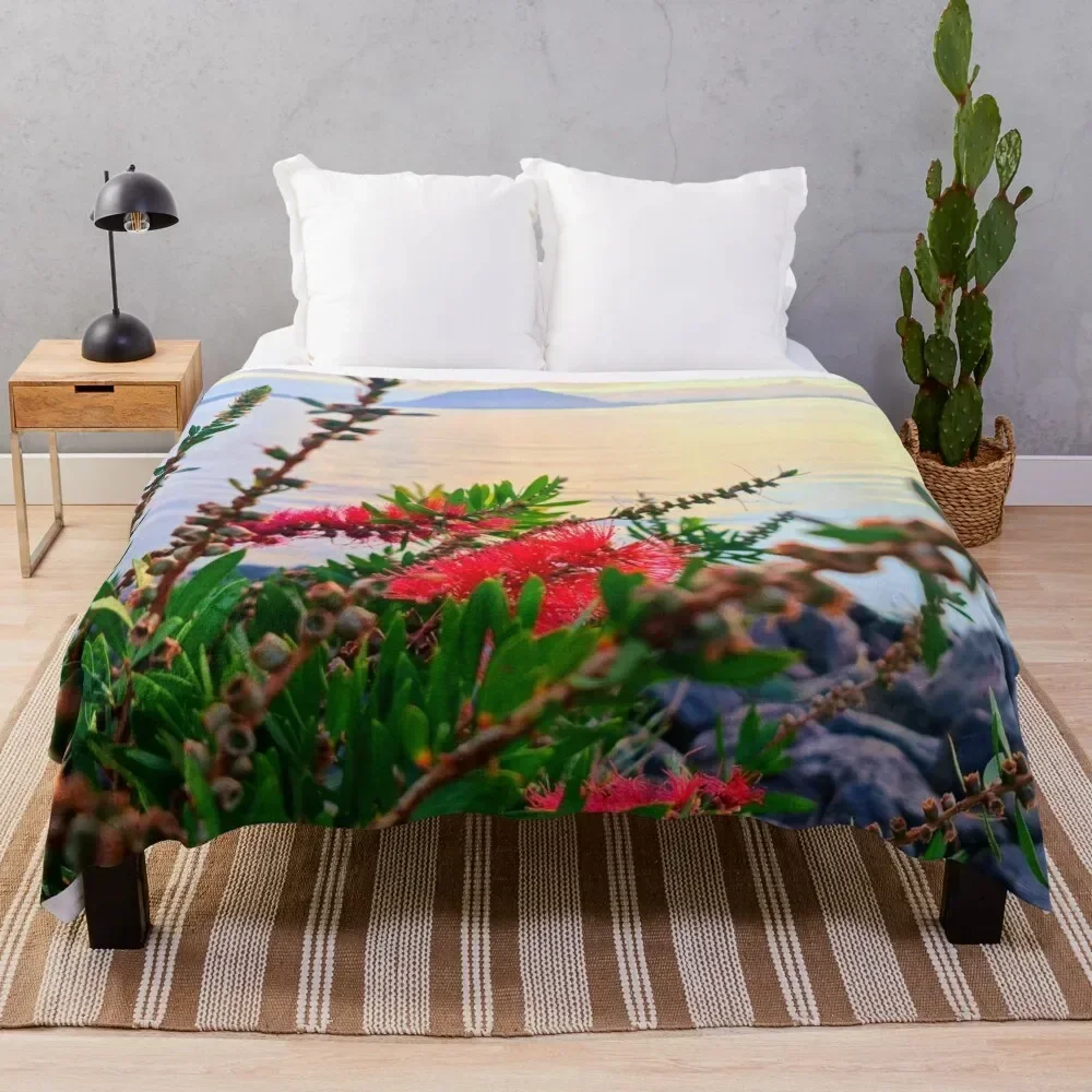 

MOUNT SUNRISE THROUGH FLOWERS Throw Blanket Luxury Thicken Heavy Comforter Sleeping Bag Blankets