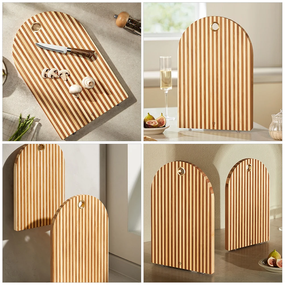 

Большая деревянная разделочная доска в полоску, безопасная нескользящая пищевая доска для кухни, деревянные разделочные доски для кухни