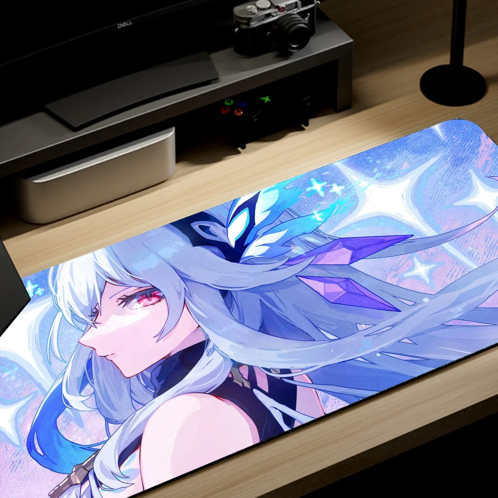 H-Honkai Star Rail Firefly Mousepad Accessori da gioco per computer di grandi dimensioni Tappetini per mouse Tappetini da scrivania Tappetino per mouse morbido per laptop antiscivolo