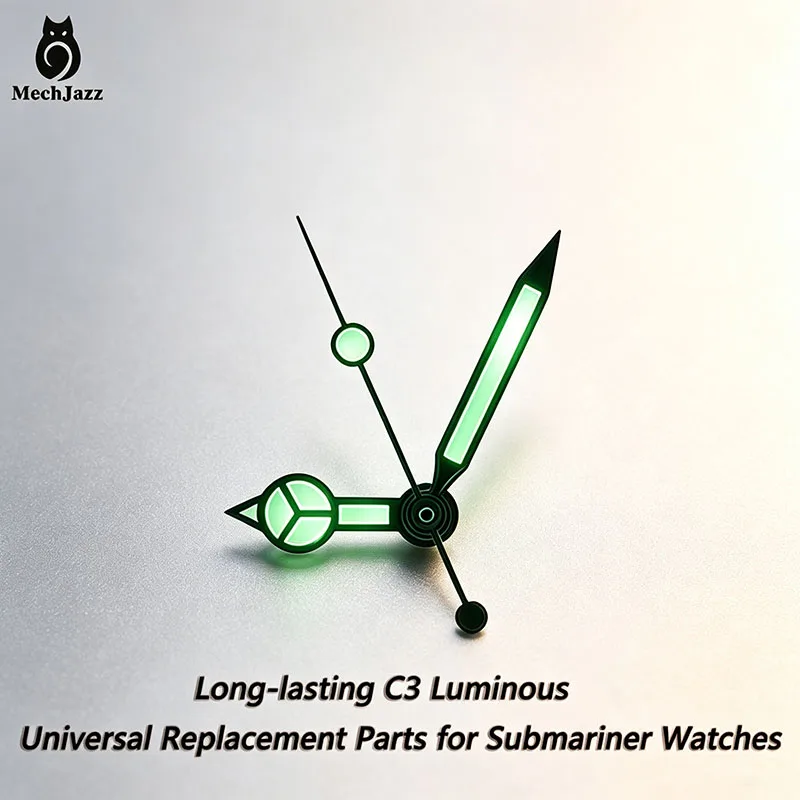MechJazz Watch Hands Set, Luminous Hands (Hour + Minute + Second), for NH35/NH36/4R/7S Movement, Watch Hands Replacement