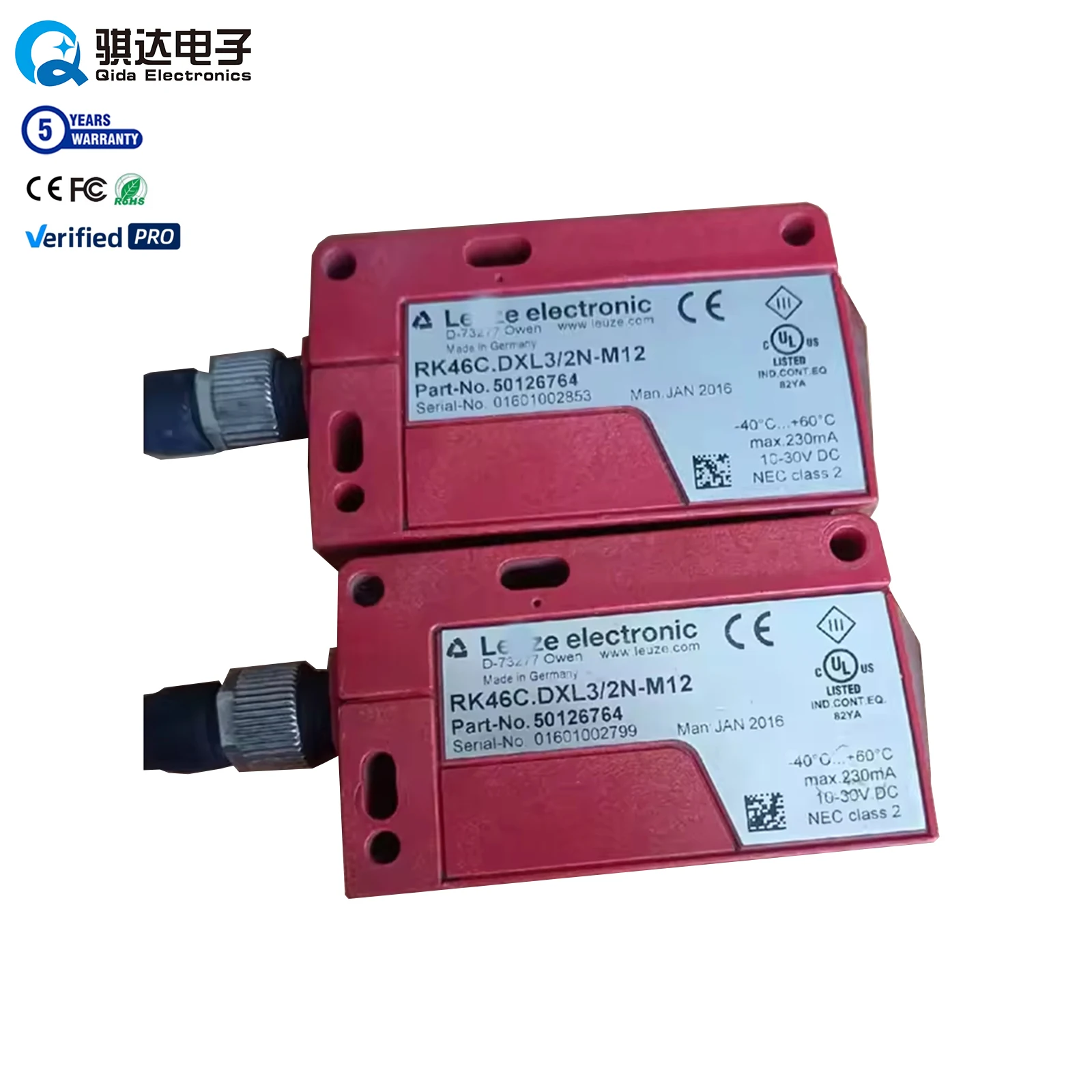 New Original LEUZE Optical Sensors RK46C.DXL3/2N-M12 Retro-reflective Photoelectric Sensors in Stock