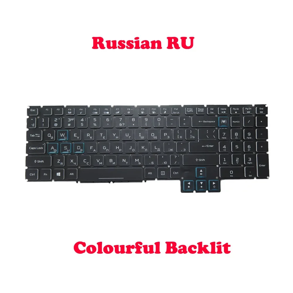 RGB Backlit Laptop RU Keyboard For ACER PH517-61 PH517-71 United Kingdom UK/GB United States US Colourful Backlit