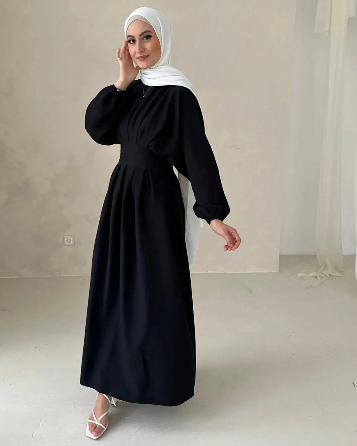 Abito modesto Abaya Ramadan Musulman Maxi Robe Dubai Turchia Caftano Abbigliamento islamico musulmano per le donne Abito a tunica Caftano Abiti