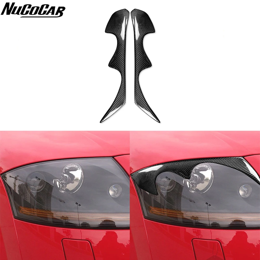 For Audi TT MK1 1998-2006 Real Dry Carbon Fiber Front Headlamps Eyebrow Panel Car Accessories Exterior Decorative Modification