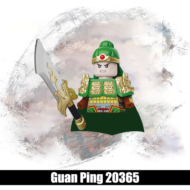 New Chinese History The Three Kingdoms Figure  Soldiers Subordinates Of Guan Yu Moon Blade  Blocks Kids Toys Gift Boy Girls 2024