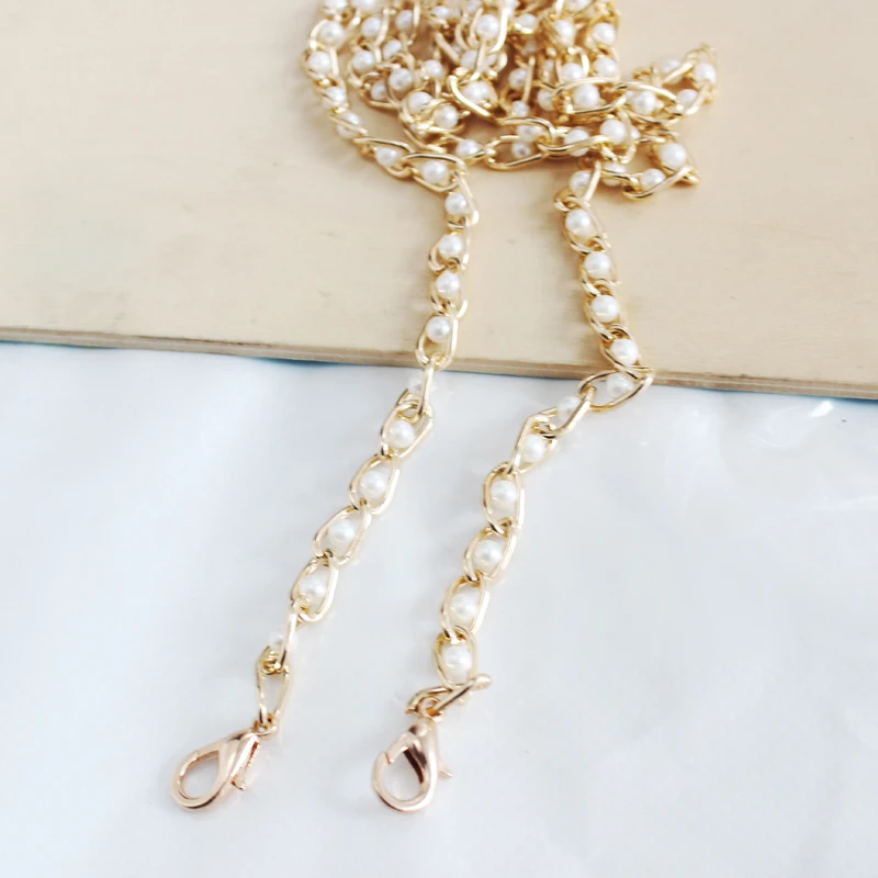 Imitation Pearl Bag Chain Wide Aluminum Chain Bag Strap Handles Stylish Practical Beautiful Convenient Bag Chain Bag Accessories